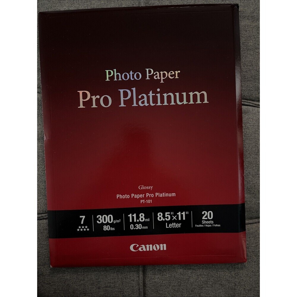 Brand new Canon PT-101 8.5-Inch x 11-Inch Photo Paper Pro Platinum (20 sheets)
